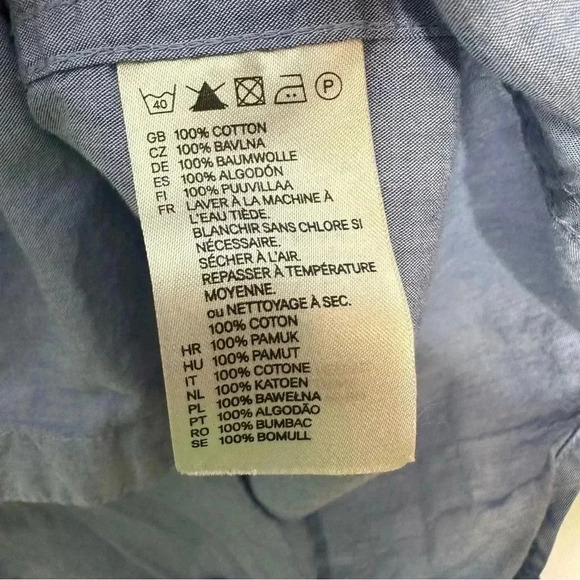 H&M Tunic Shirt Collared Blue Size 8 - Picture 11 of 16